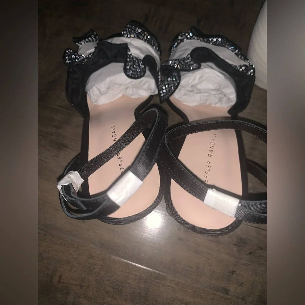 NIB LOEFFLER RANDALL SAVANNAH RHINESTONE RUFFLE HEEL - Picture 7 of 12